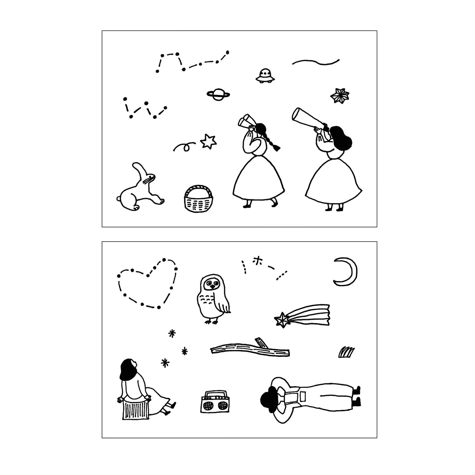 necktie × mizushima JIZAI Clear Stamp BOX Motif set Searching for Stars - Image 6