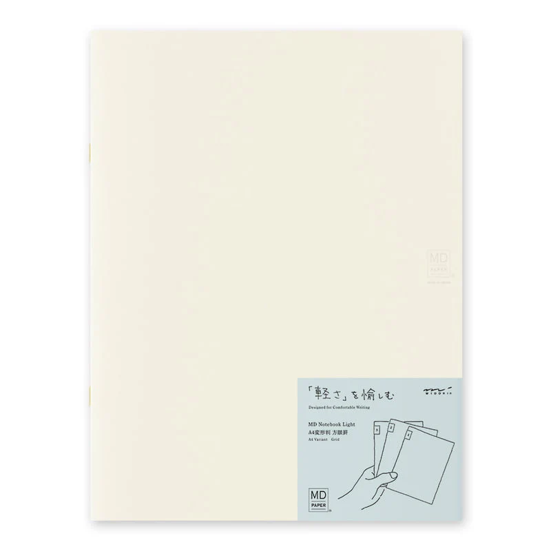 Notizheft DIN A4 | MD Notebook Light Gridded  (kariert) – 3er Pack