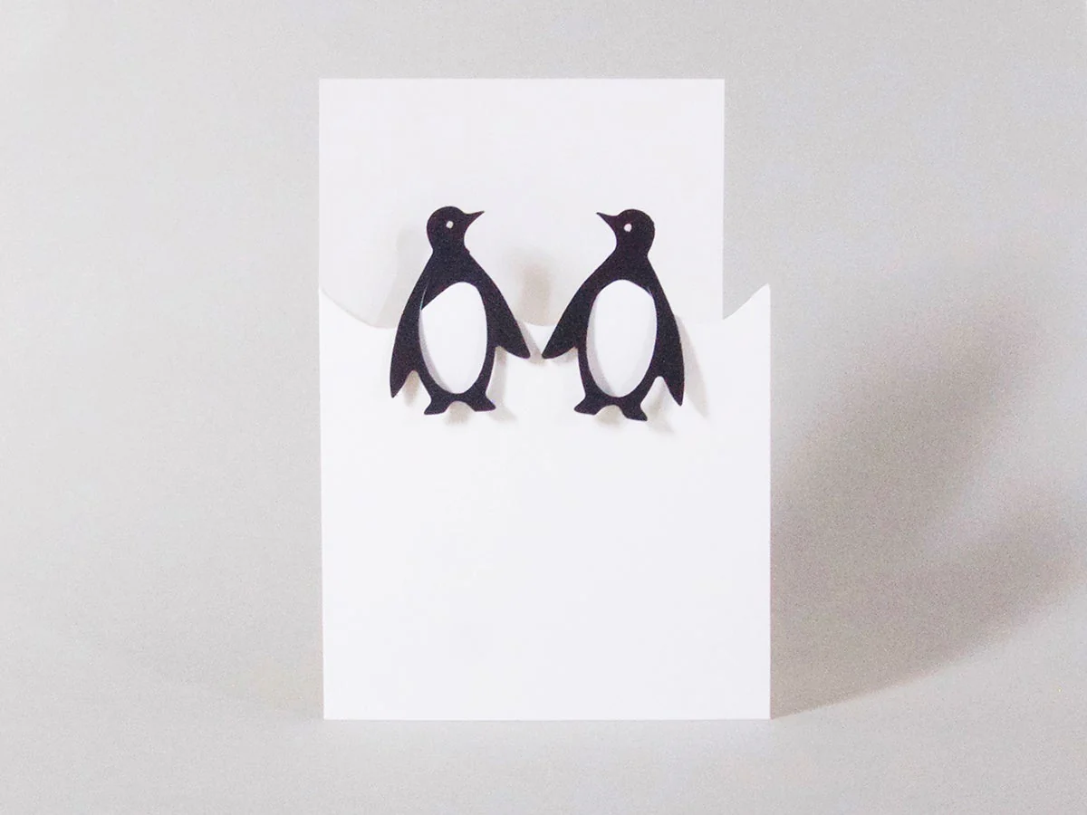 Pinguin Pärchen Cut out Karte mit Lesezeichen - Image 2