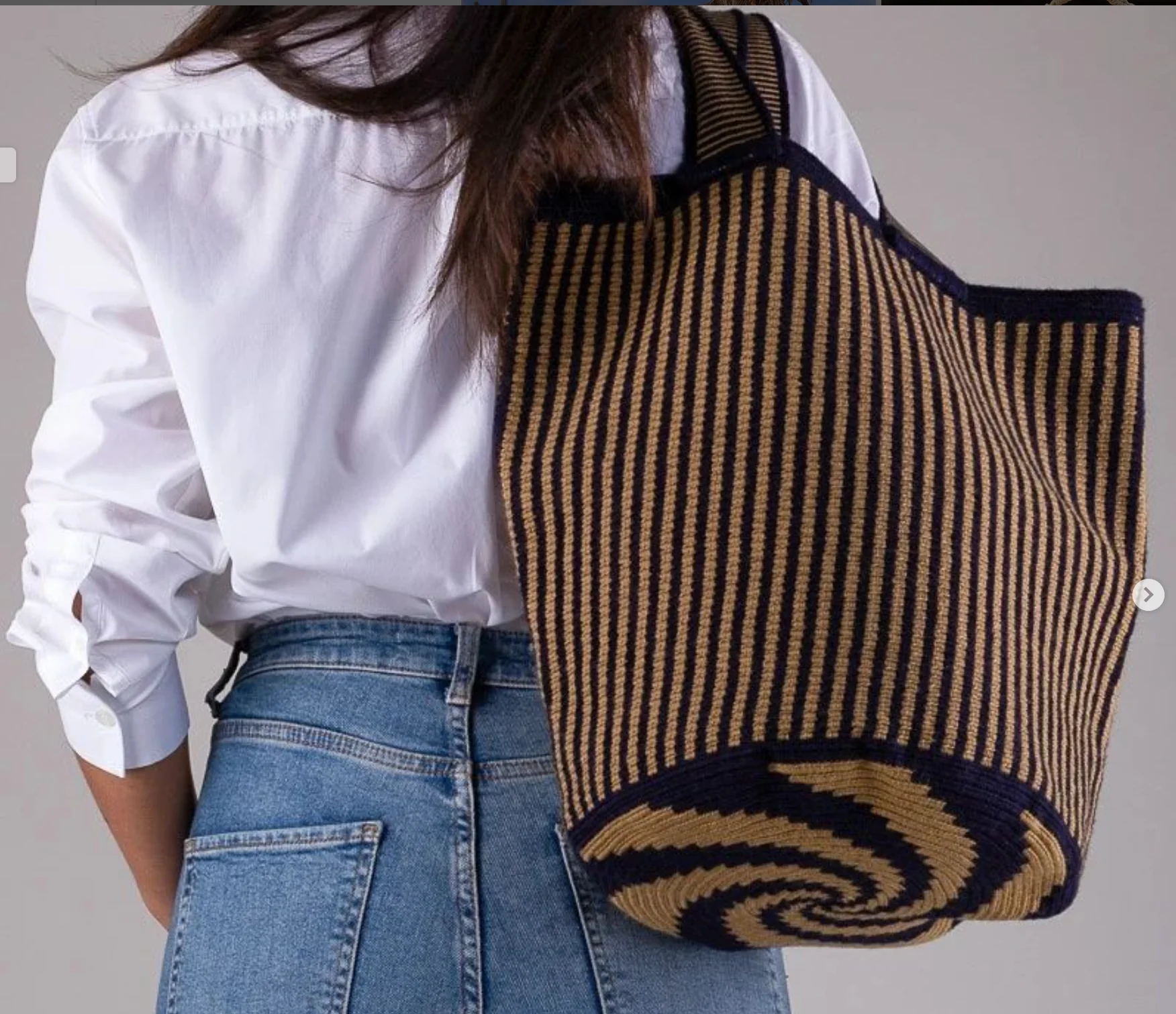 Runde Tote Bag - kaki schwarz - Image 3