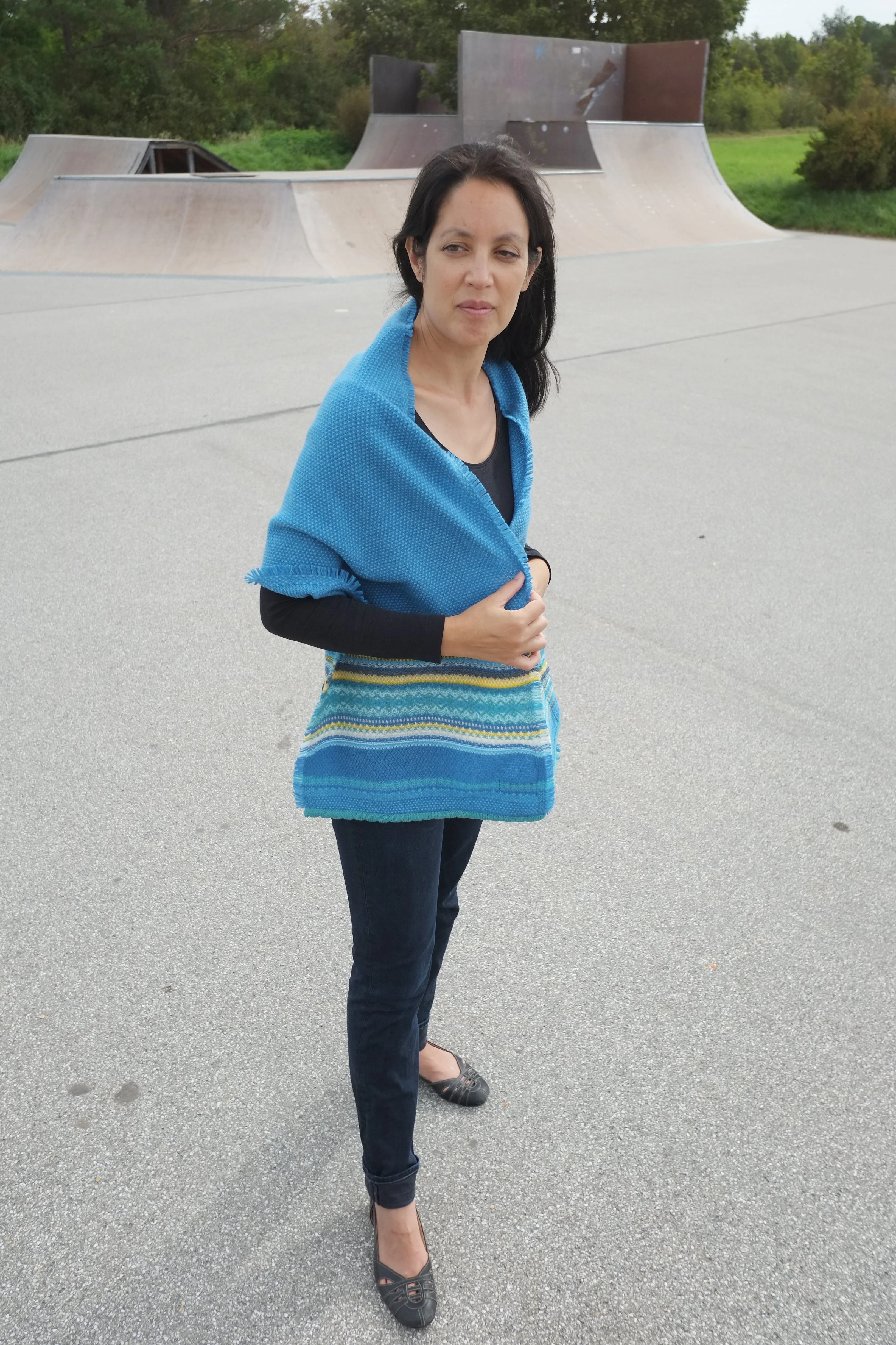 Schal aus reiner Wolle - Alpine Turquoise - Image 4