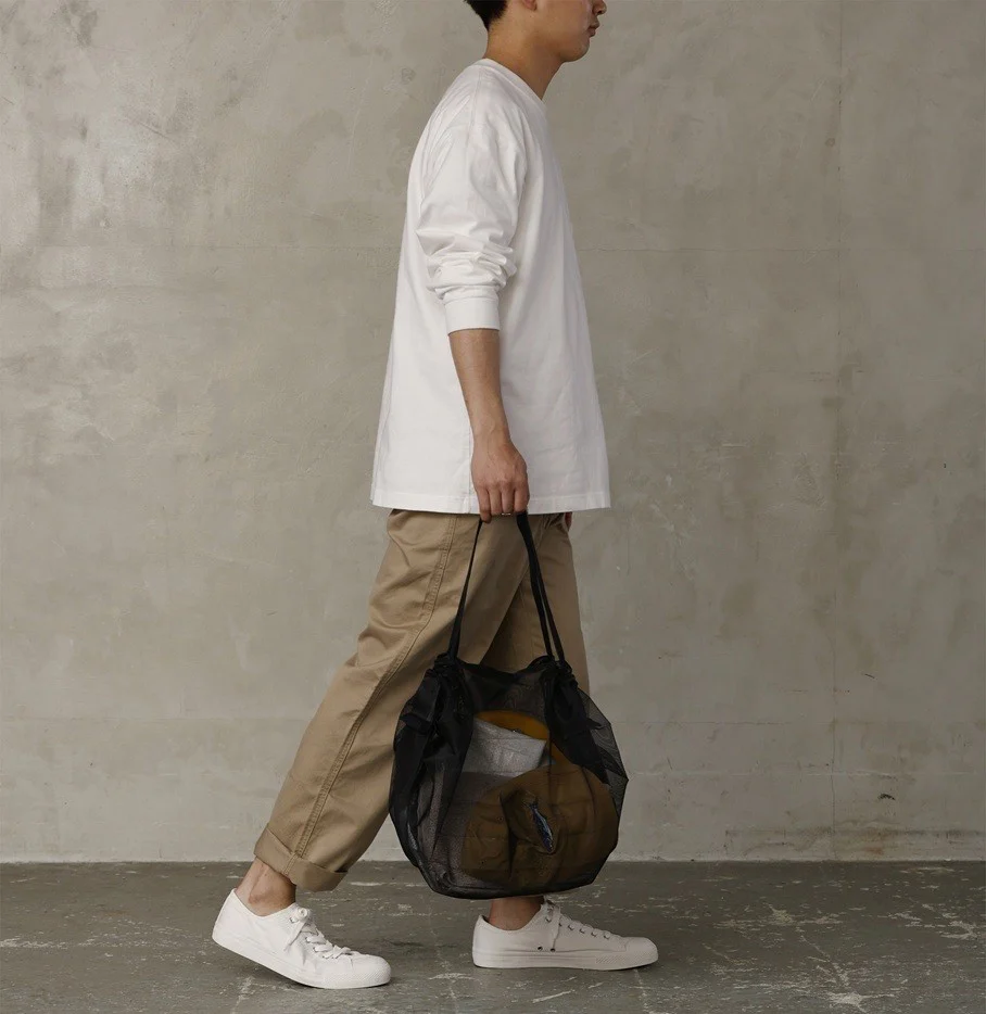 Shupatto Mesh Bag 25L Schwarz | Japanische Falttasche - Image 2