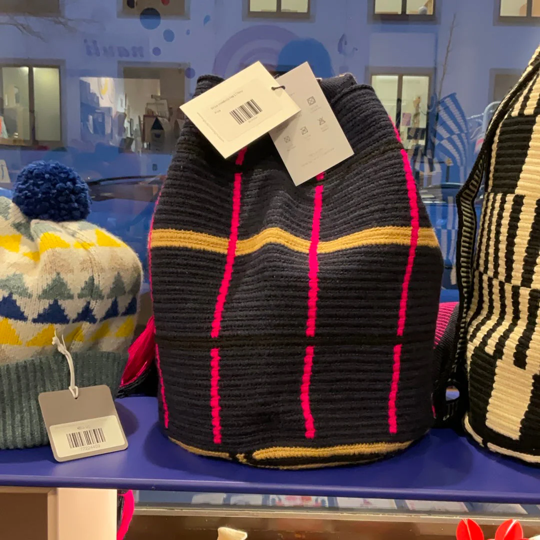 Stripe crossbody bag L | Navy - Image 4