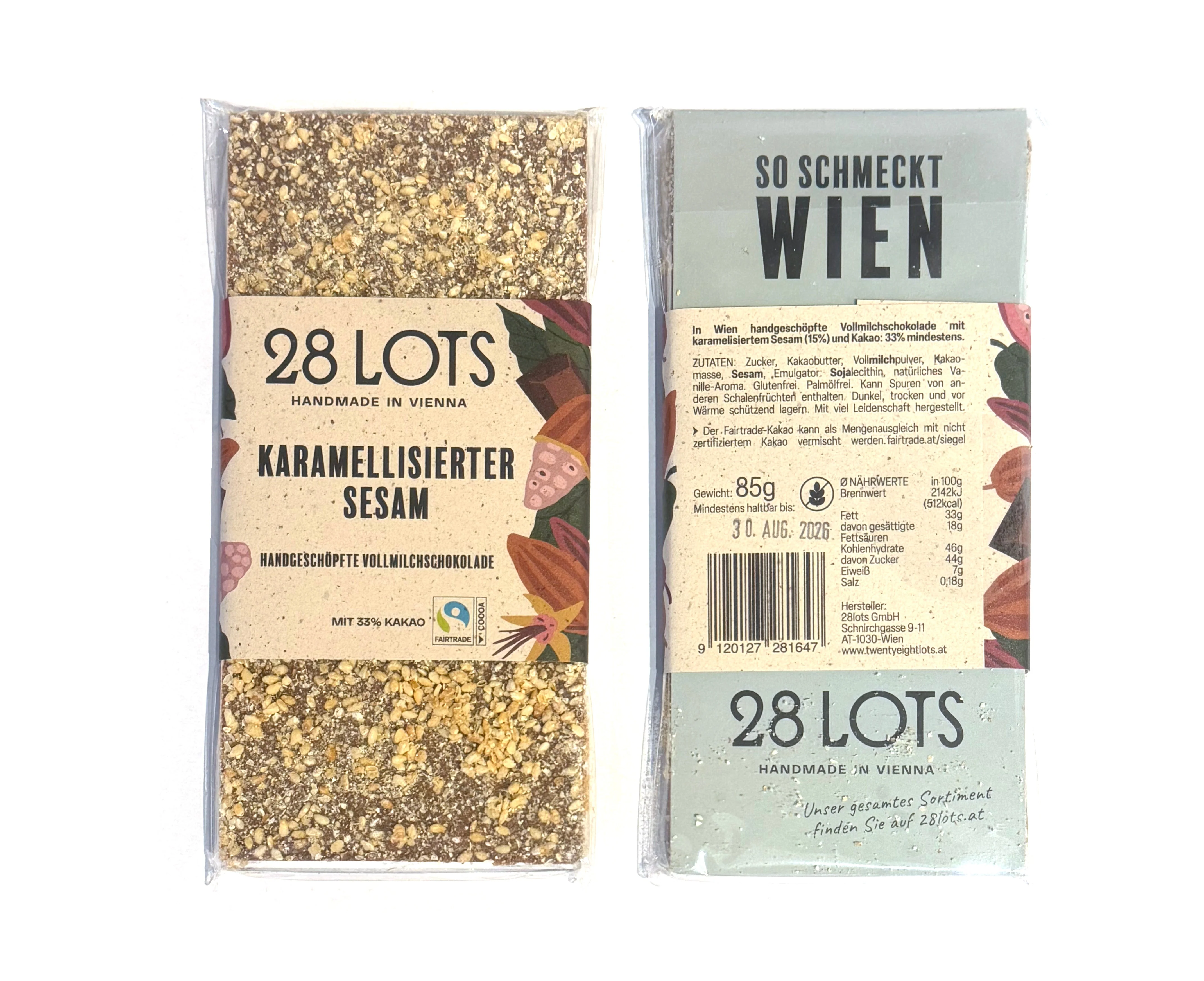 Tafel karamellisierter Sesam
