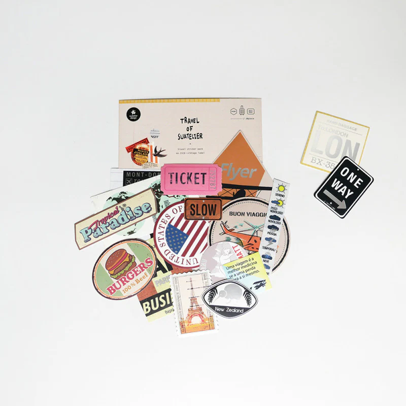 Große Sticker TRAVEL – Vintage Label
