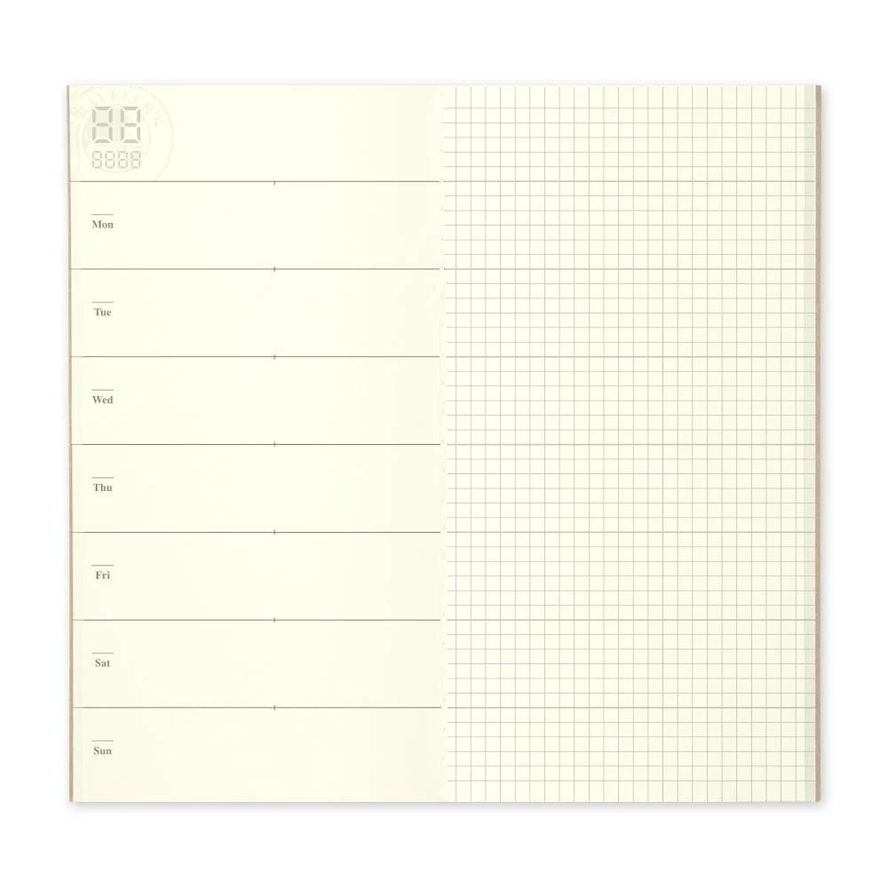 Traveler's Notebook regular 019 Free Diary (Weekly + Memo) | undatierter Wochenplaner mit Memo - Image 4