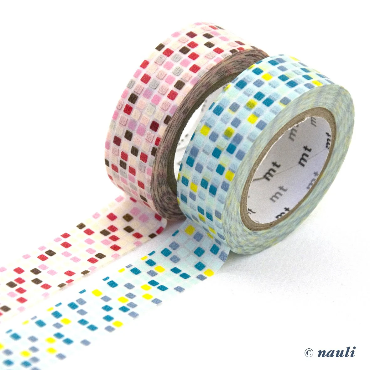 Washi Masking Tape Fliesenmuster rosa hellblau