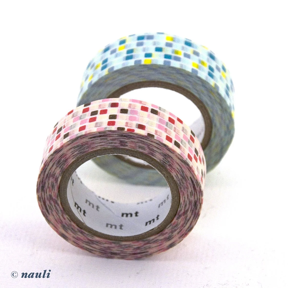 Washi Masking Tape Fliesenmuster rosa hellblau - Image 2