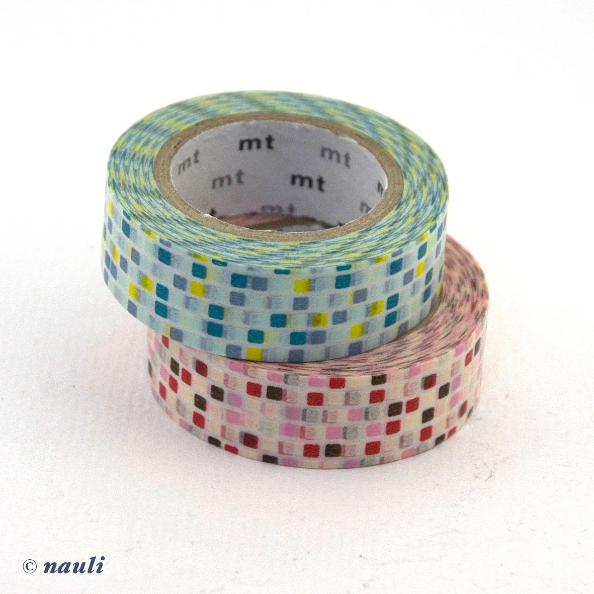 Washi Masking Tape Fliesenmuster rosa hellblau - Image 3