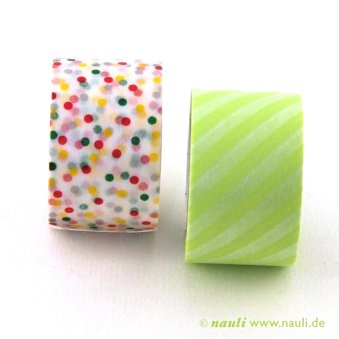 Washi Masking Tape Streifen Limette x Konfetti - Image 3