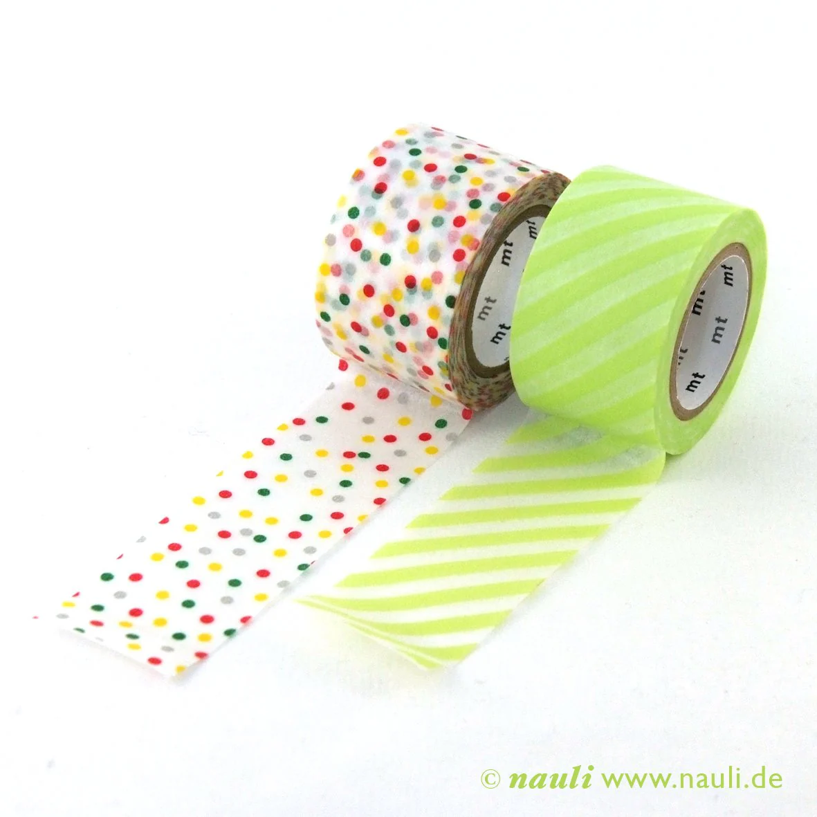 Washi Masking Tape Streifen Limette x Konfetti - Image 4