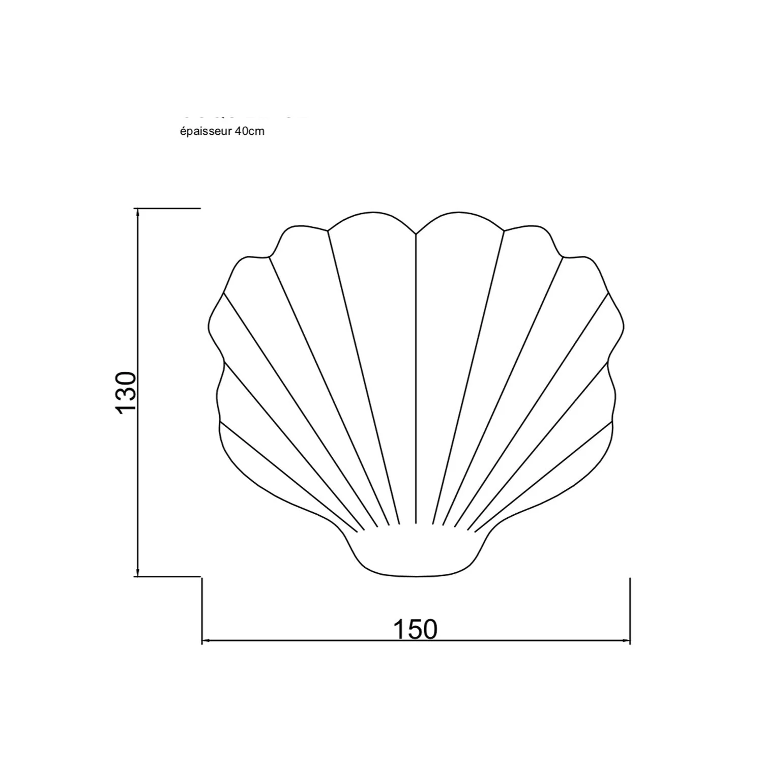 XXXL Riesen- Muschel Sitzsack, 150 x 130cm - Image 4