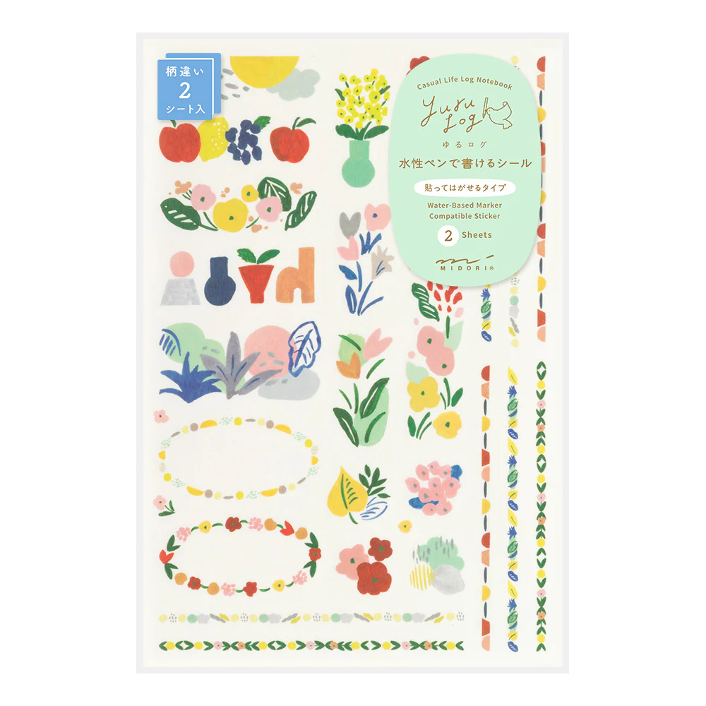 Yuru Log Sticker 2 Blatt Motif Textile