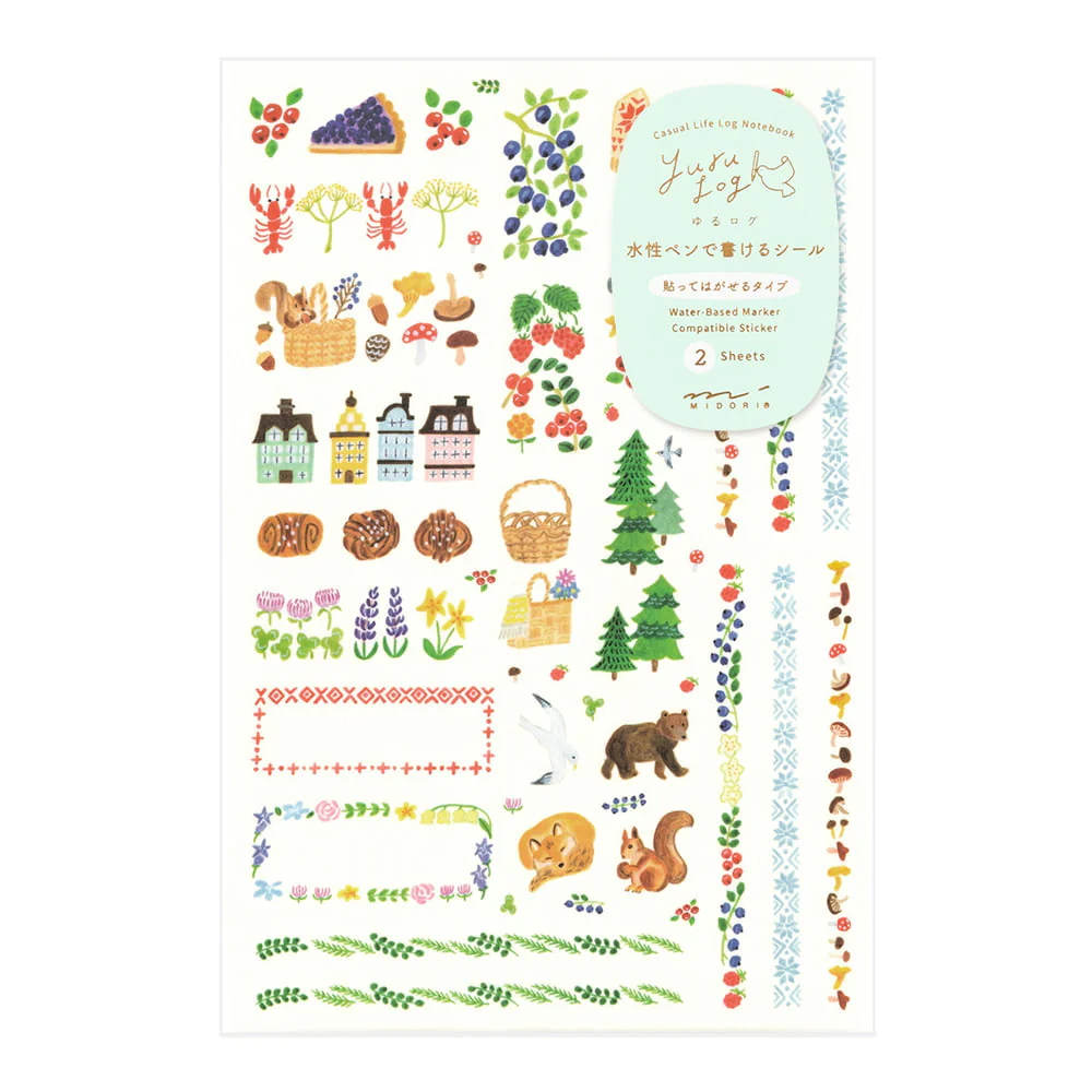 Yuru Log Sticker 2 Blatt Scandinavia